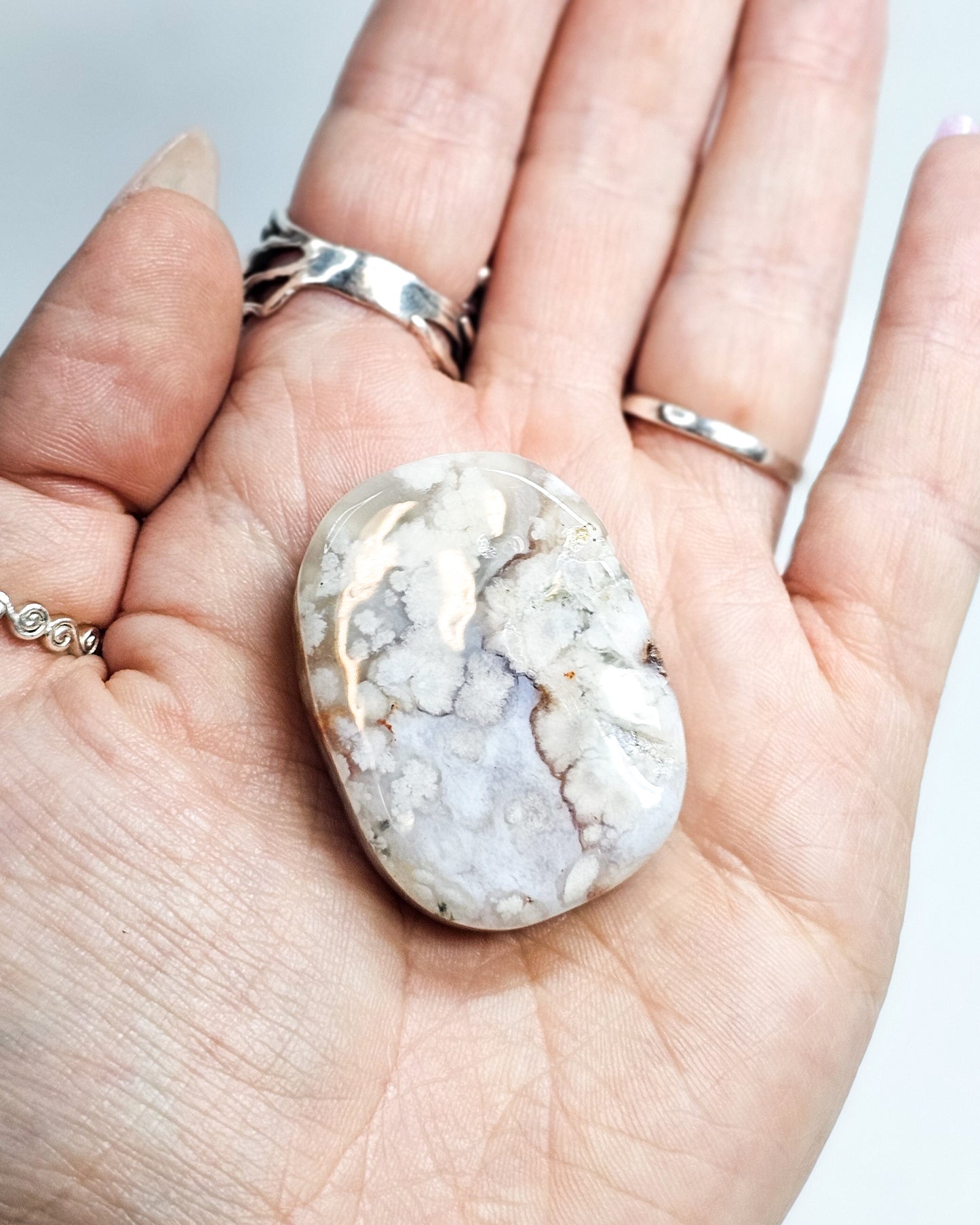Flower Agate Palmstone #2
