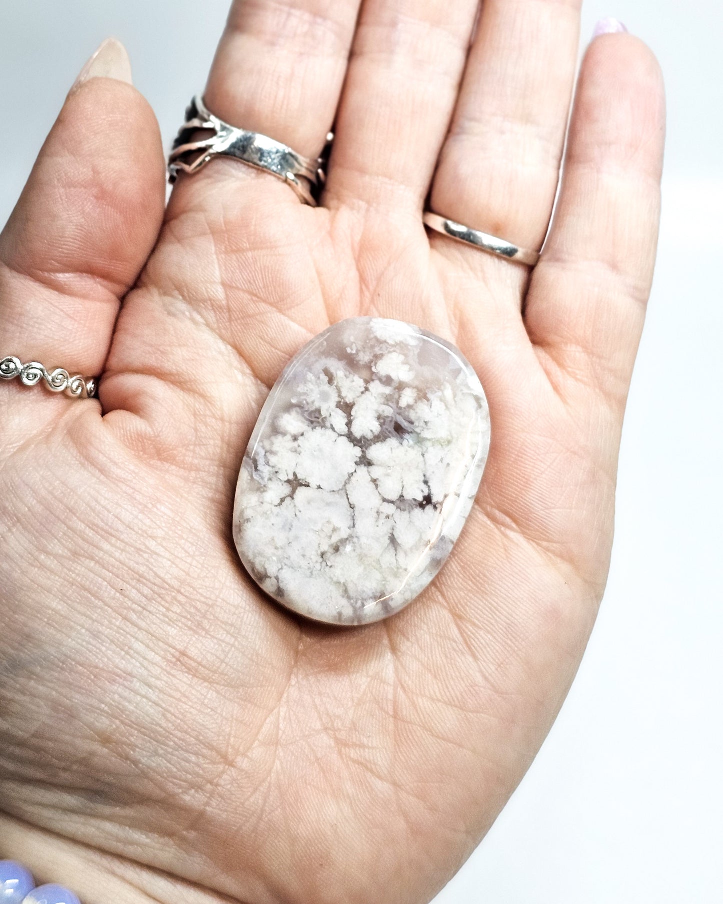 Flower Agate Palmstone #1