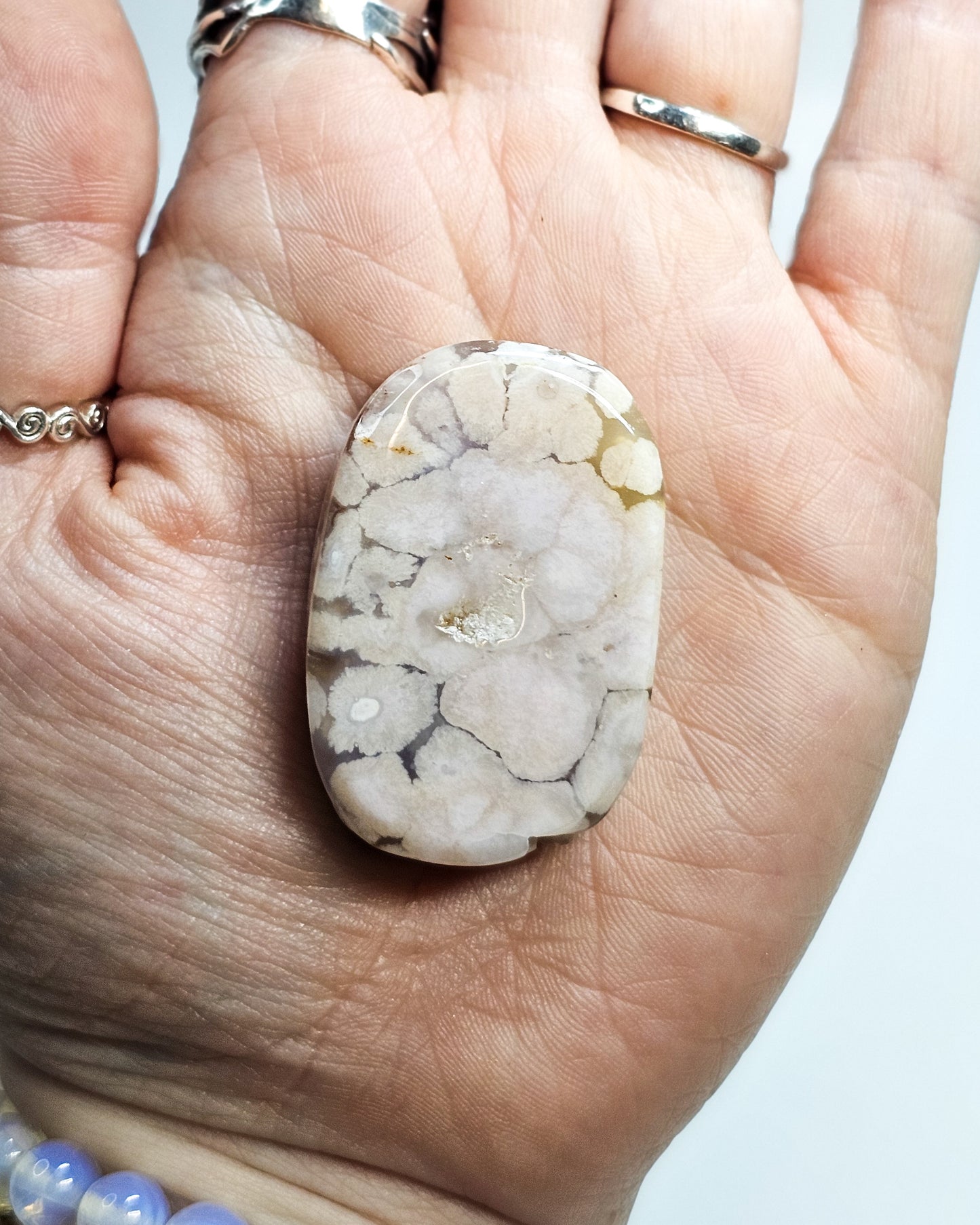 Flower Agate Palmstone #3