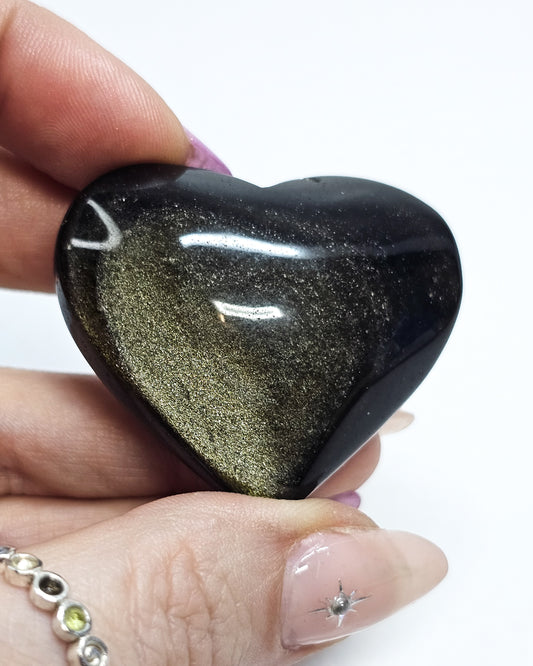 Gold Sheen Obsidian Heart