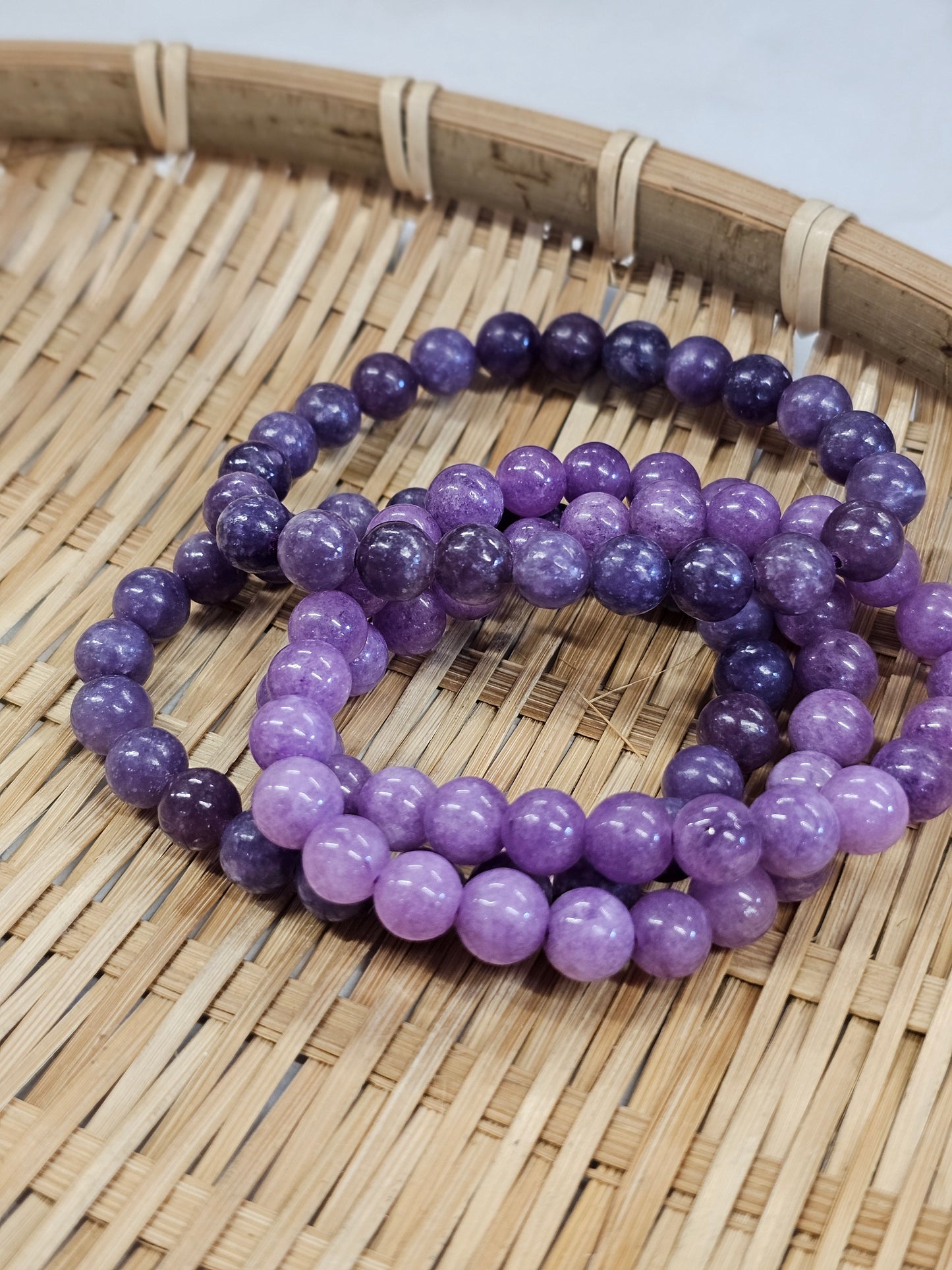 8mm Lepidolite bead bracelet
