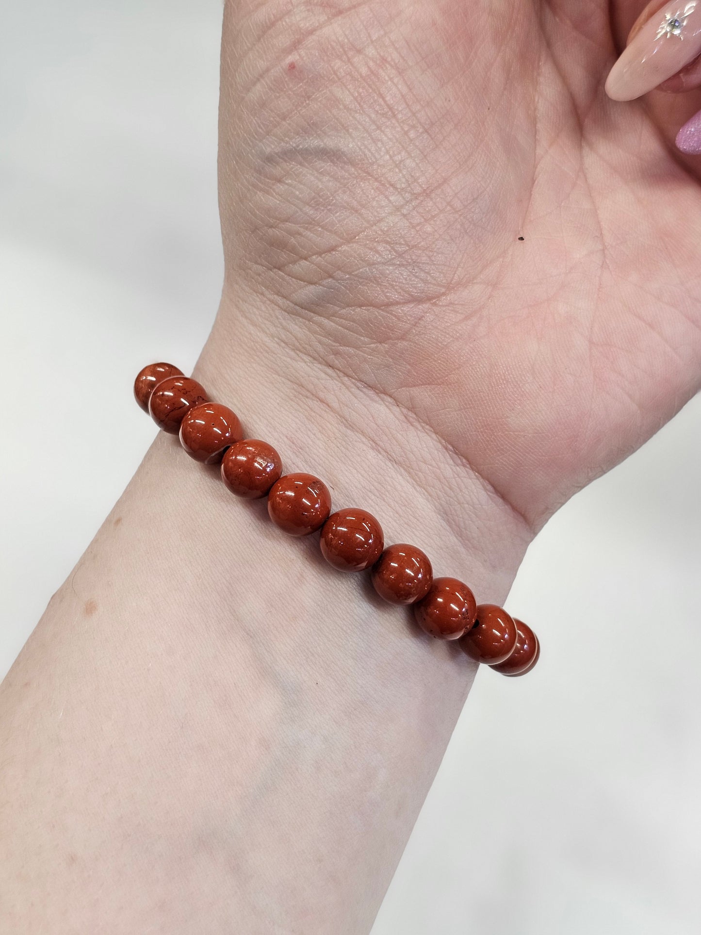 8mm Red Jasper bead bracelet