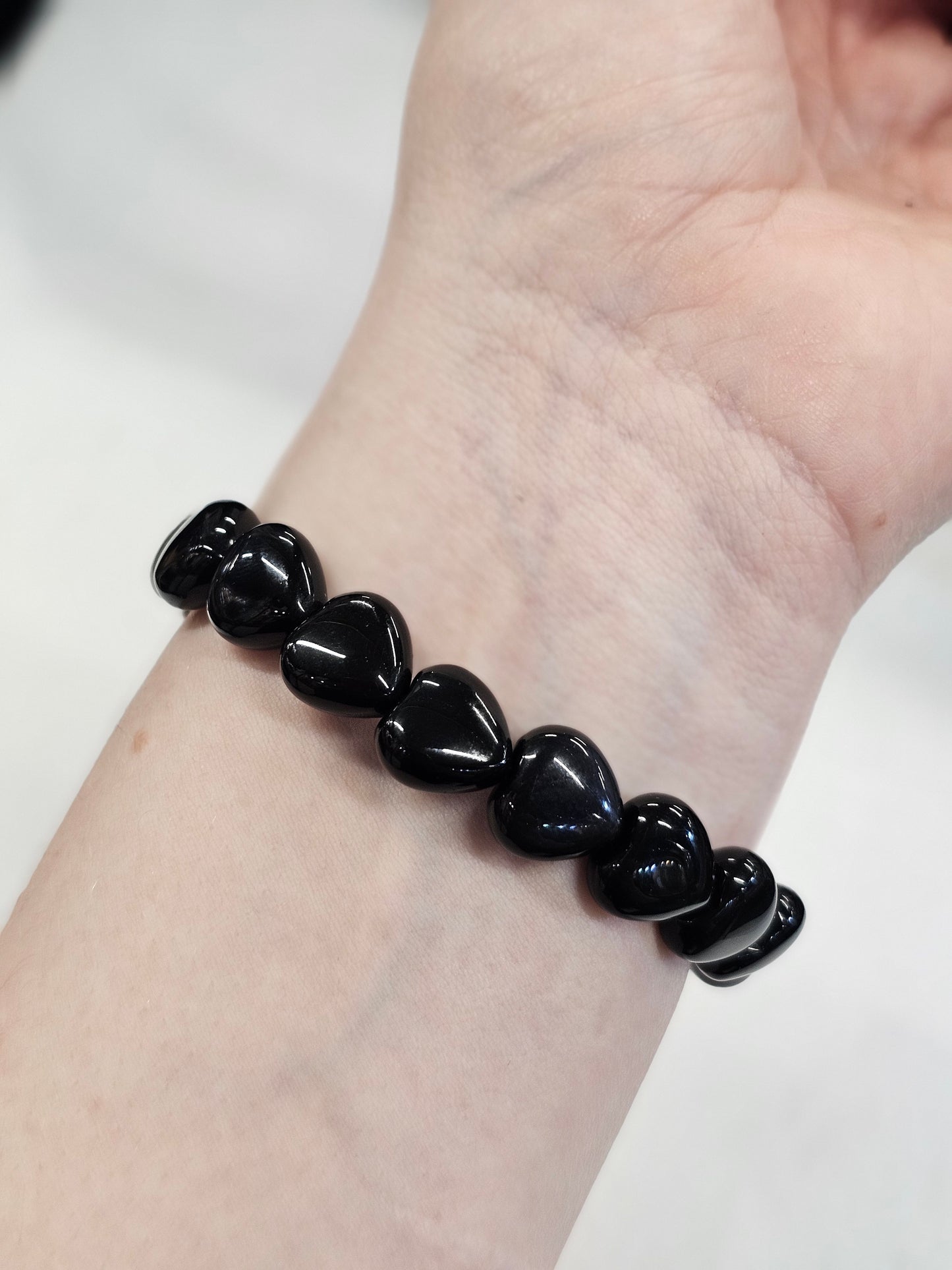 Gold Sheen Heart Bead Bracelet