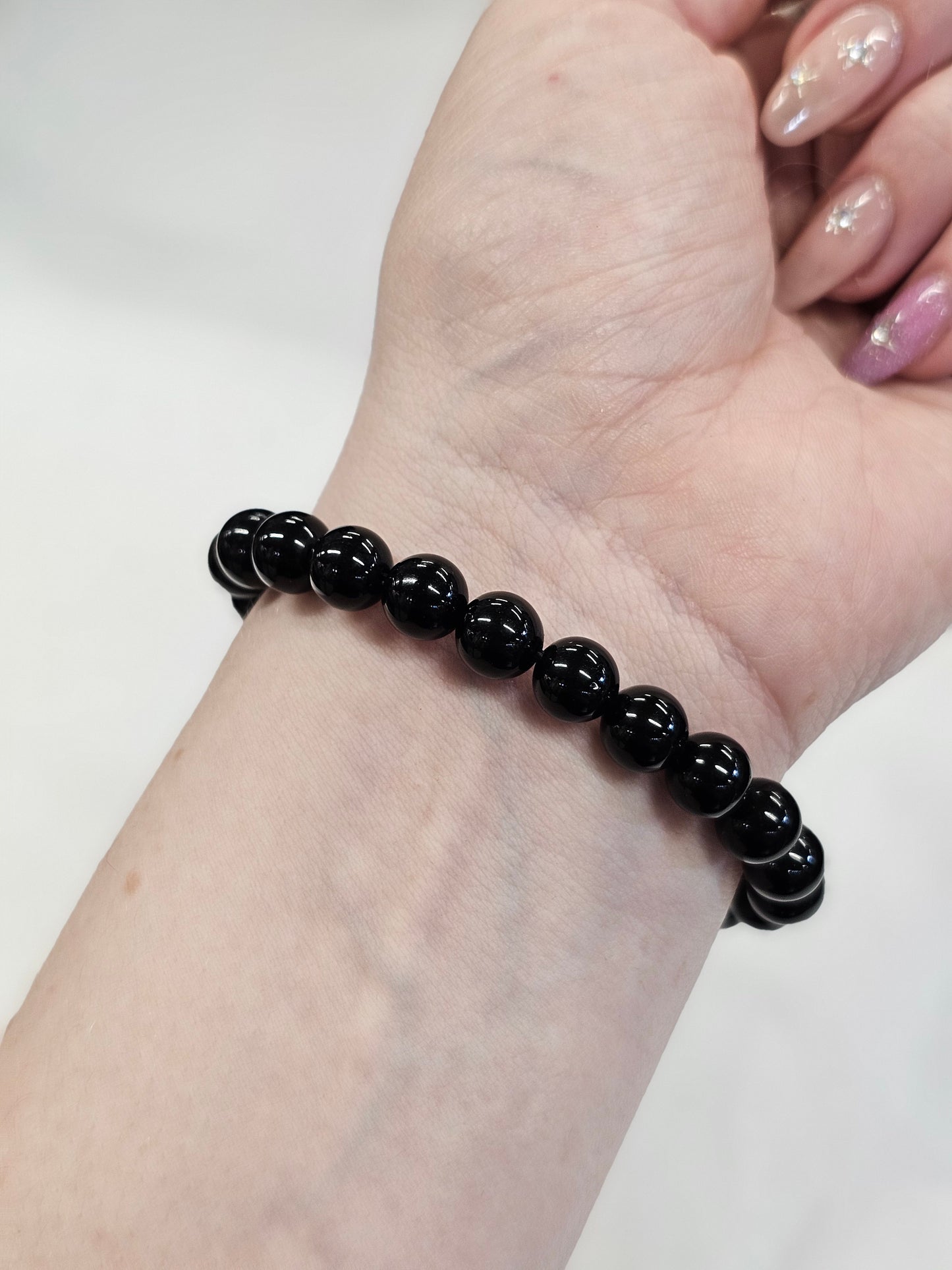 8mm Obsidian Bead Bracelet
