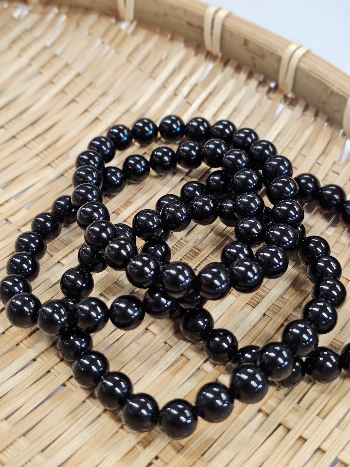 8mm Obsidian Bead Bracelet