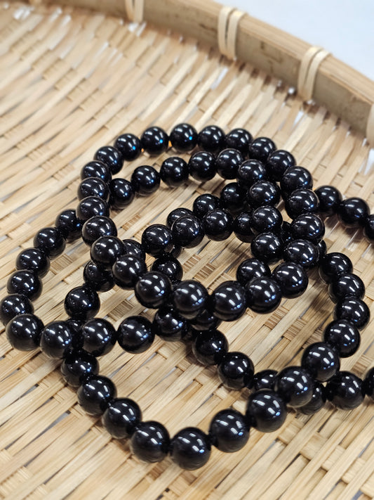 8mm Obsidian Bead Bracelet