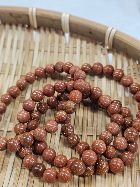 8mm Goldstone Bead Bracelet