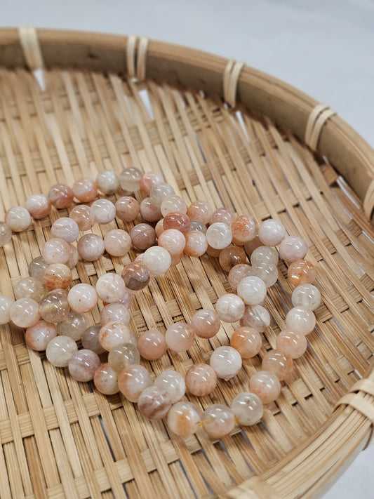 8mm Sunstone Bead Bracelet