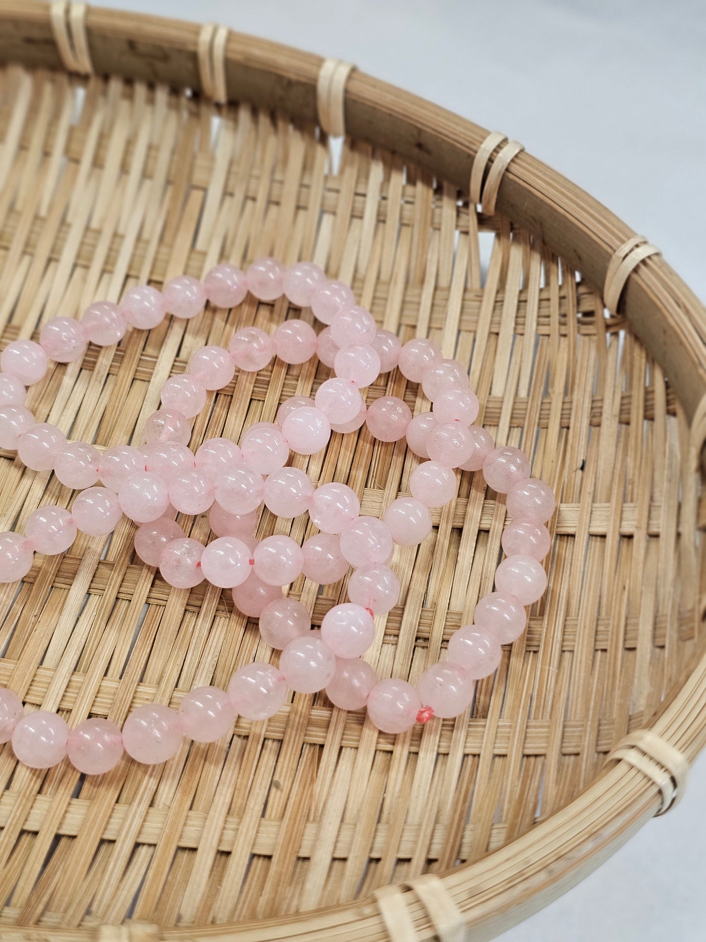 8mm Rose Quartz Bead Bracelet