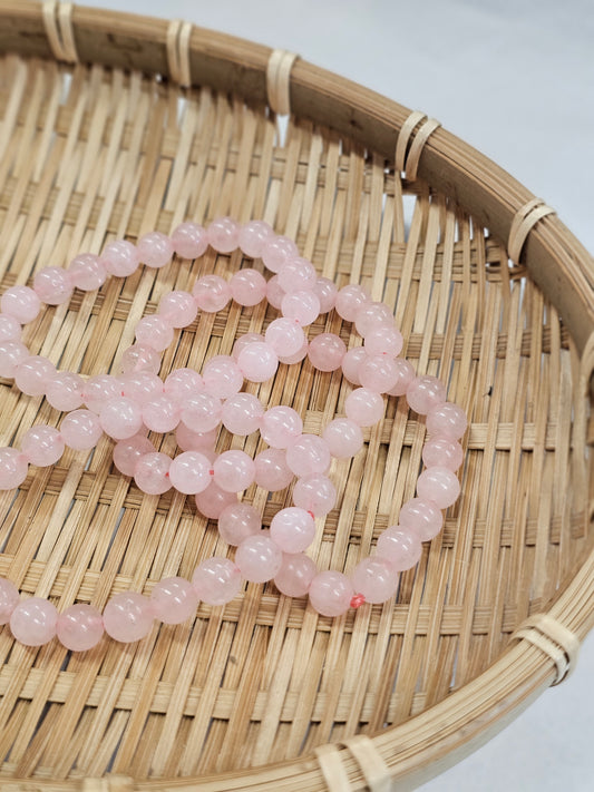 8mm Rose Quartz Bead Bracelet