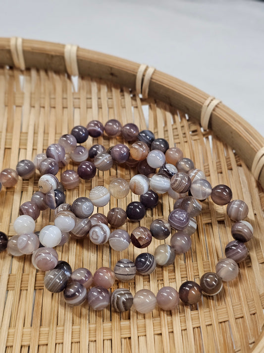 8mm Agate Bead Bracelet