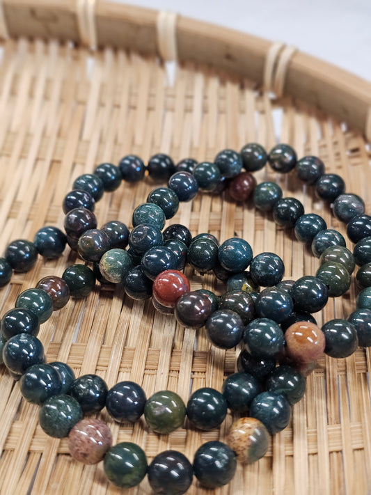 8mm Ocean Jasper Bead Bracelet