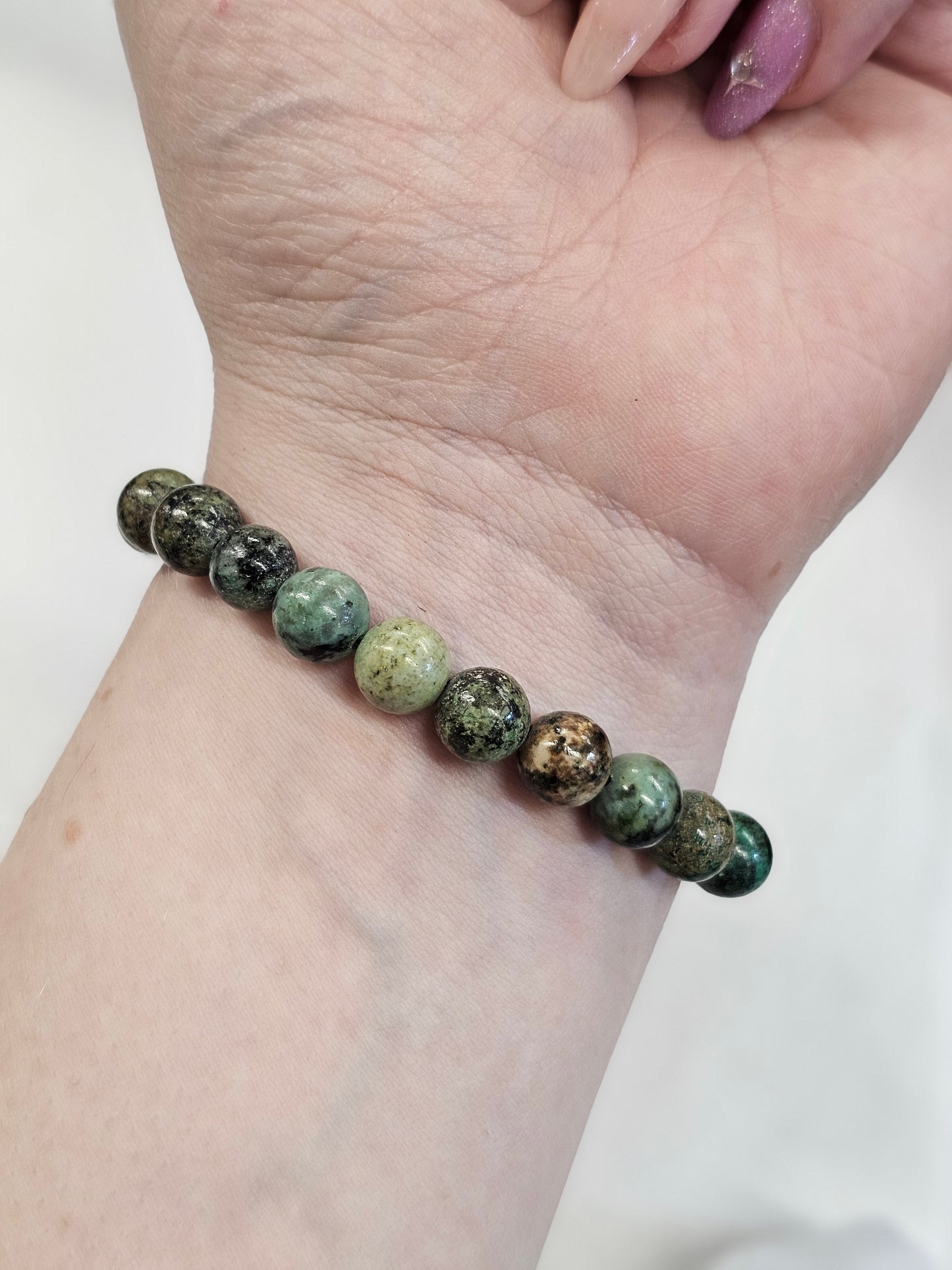 8mm Turquoise Bead Bracelet