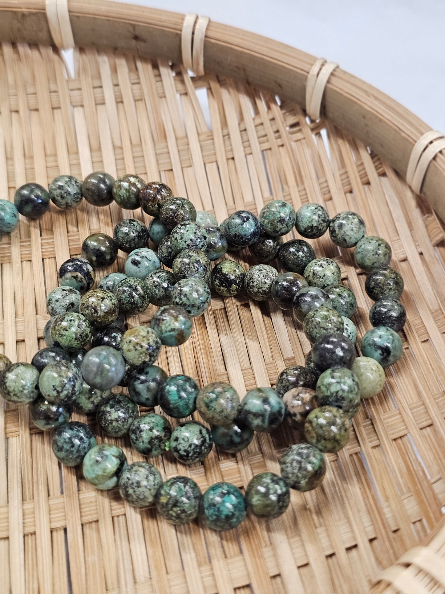 8mm Turquoise Bead Bracelet