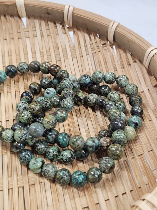 8mm Turquoise Bead Bracelet