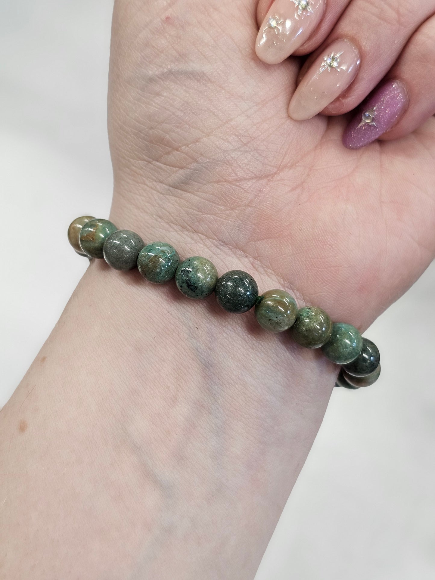 8mm Chrysocolla Bead Bracelet