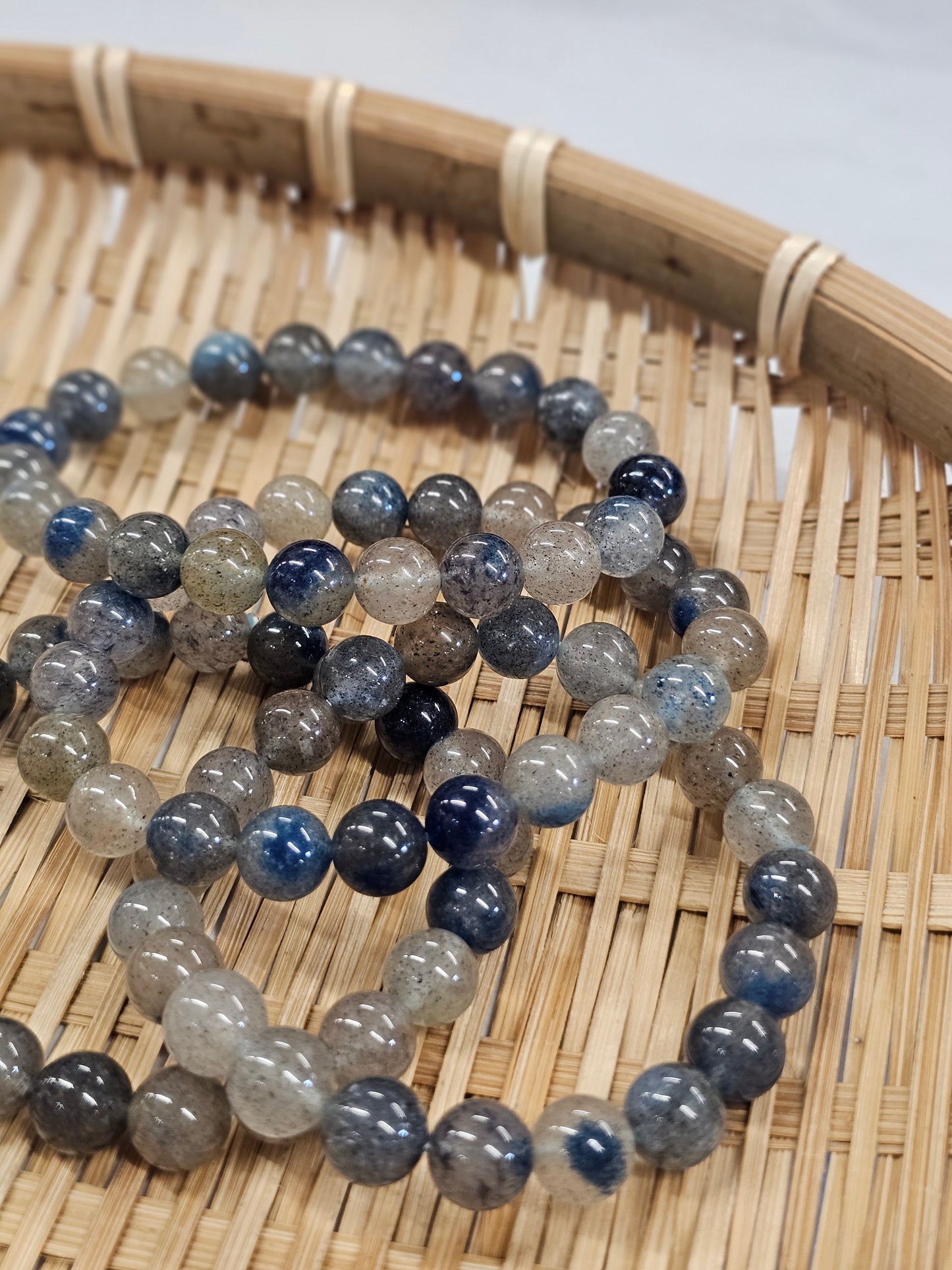 8mm Blue Strawberry Quartz Bead Bracelet