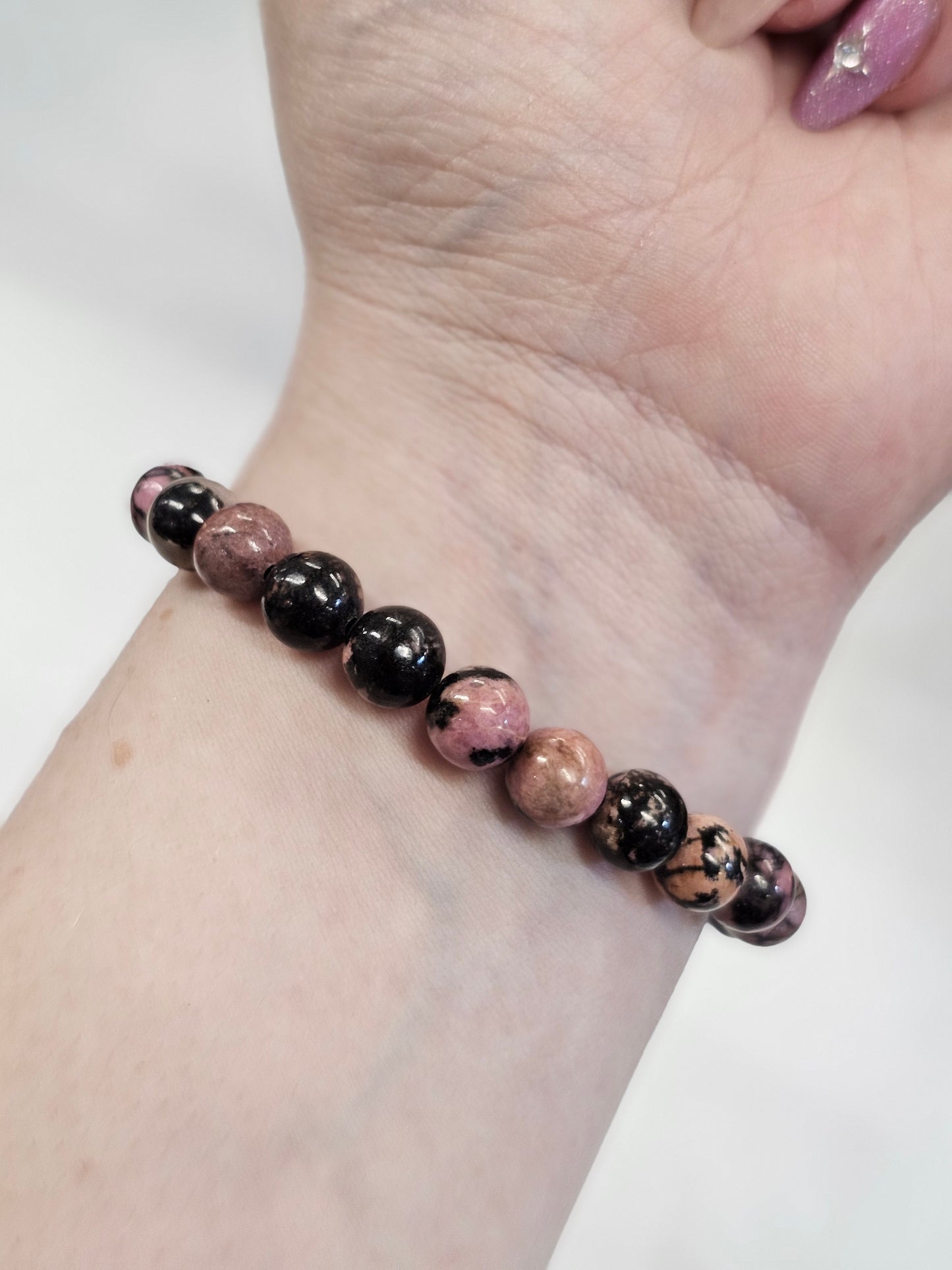 8mm Rhodonite Bead Bracelet