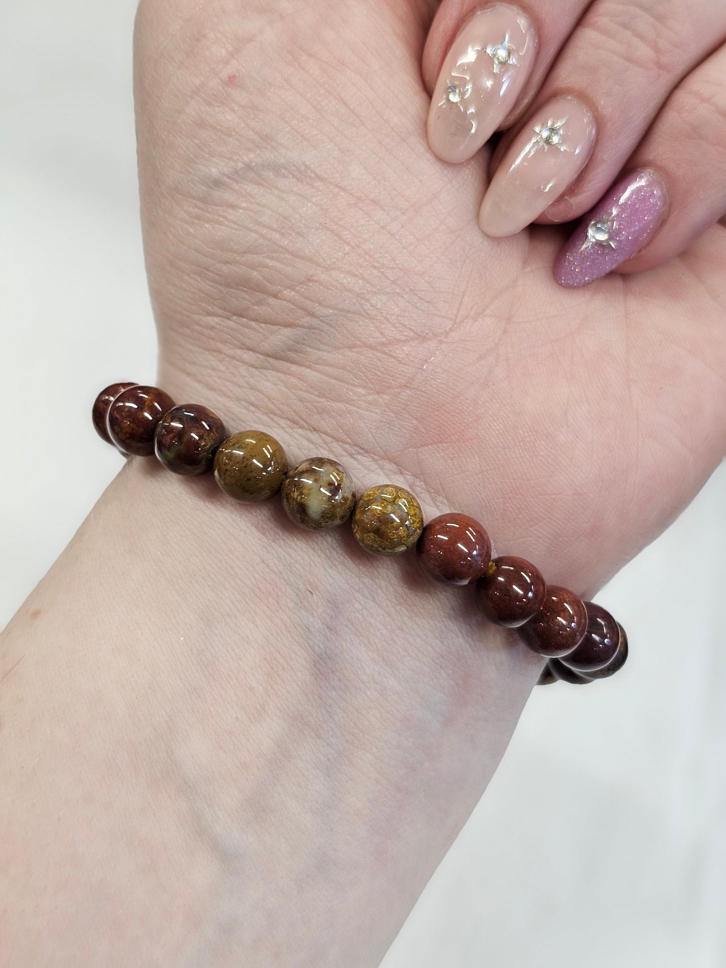 8mm Mookaite Bead Bracelet