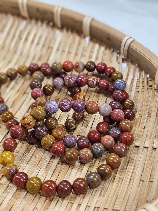 8mm Mookaite Bead Bracelet