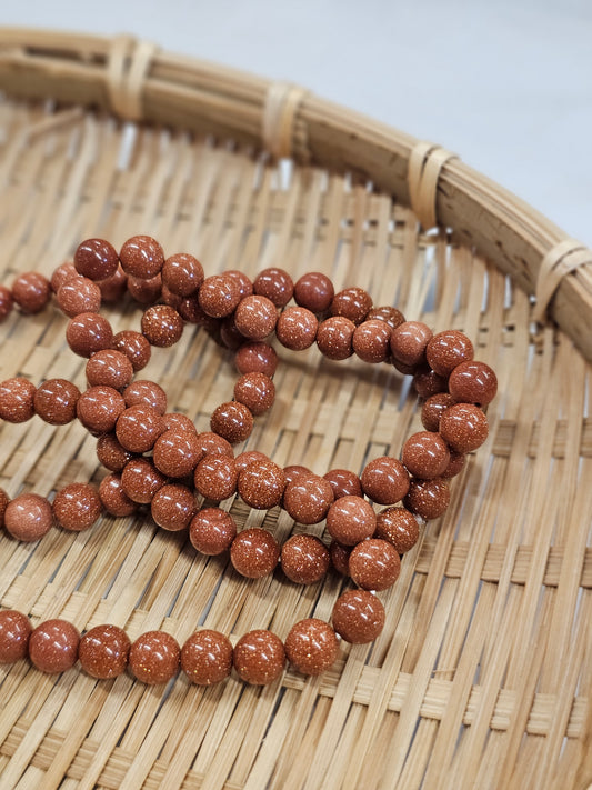 8mm Goldstone Bead Bracelet