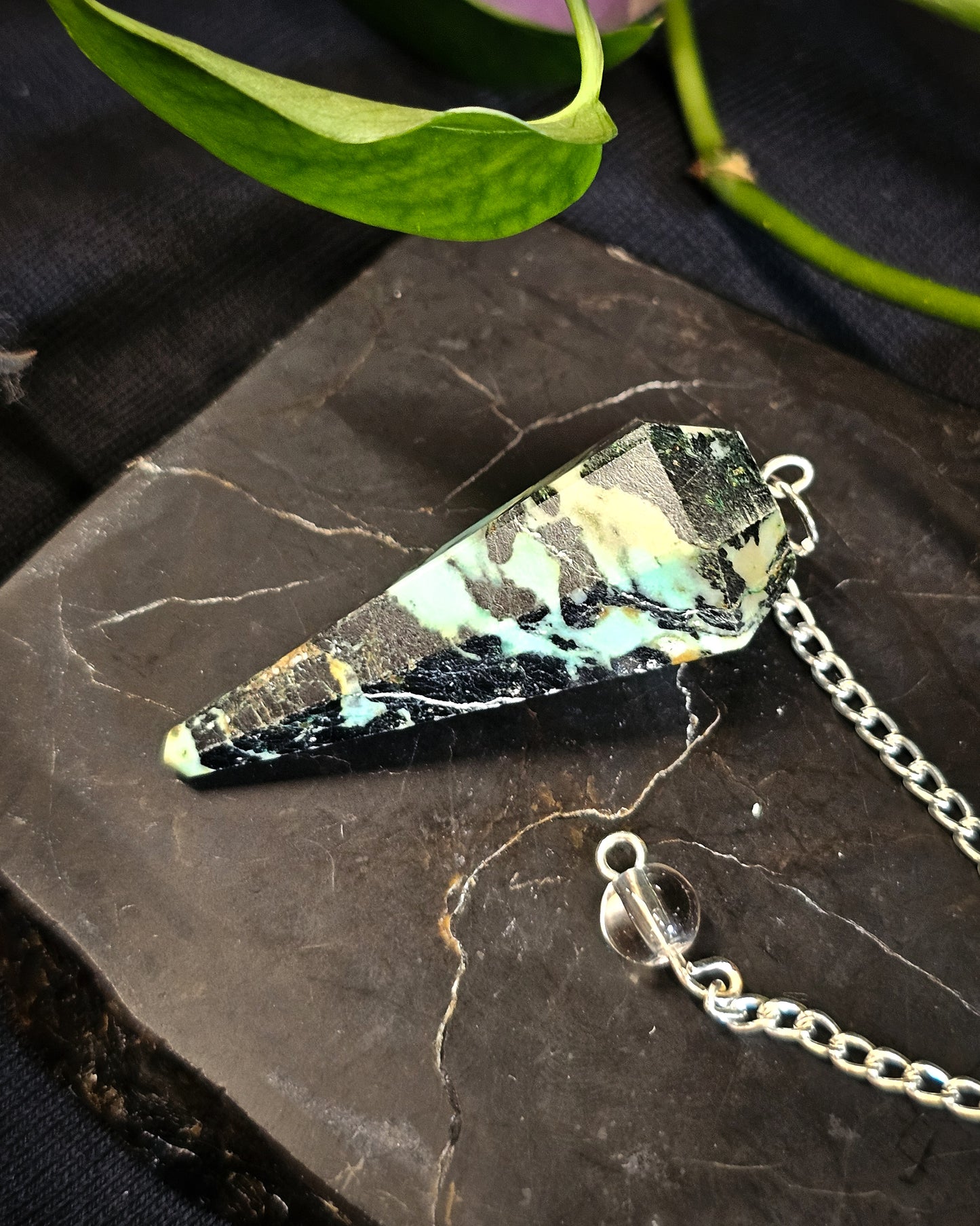 Amazonite & Tourmaline Pendulum
