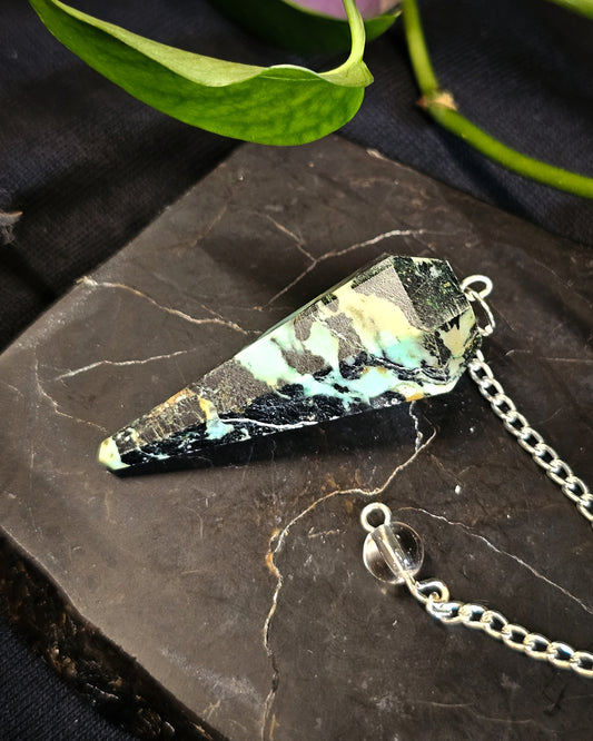 Amazonite & Tourmaline Pendulum