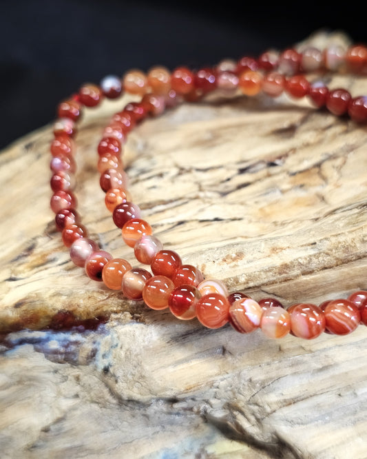 4mm Carnelian Bead Bracelet