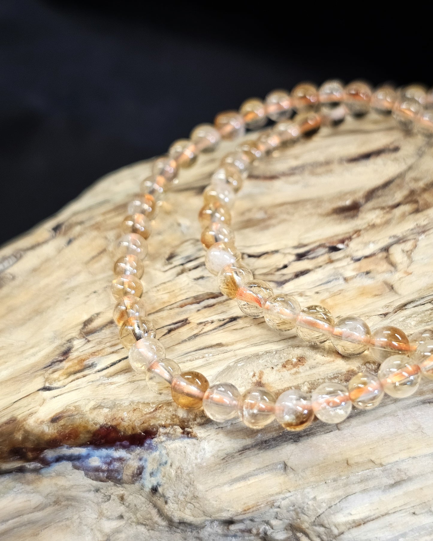 4mm Citrine Bead Bracelet