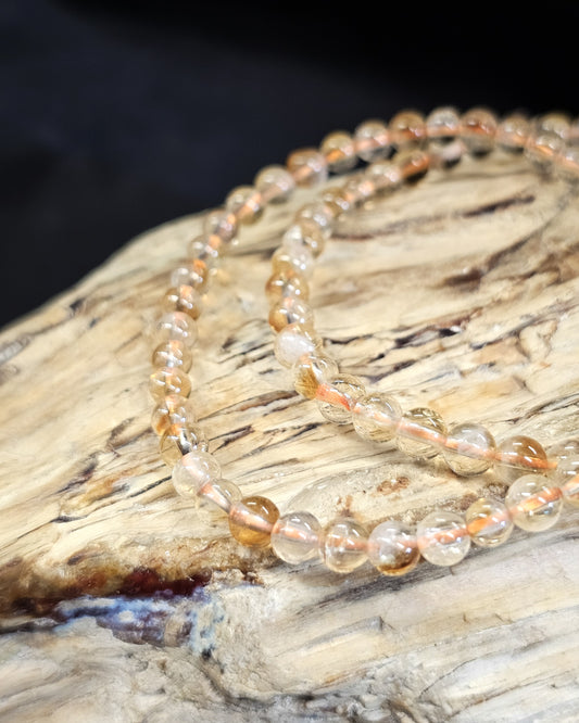 4mm Citrine Bead Bracelet