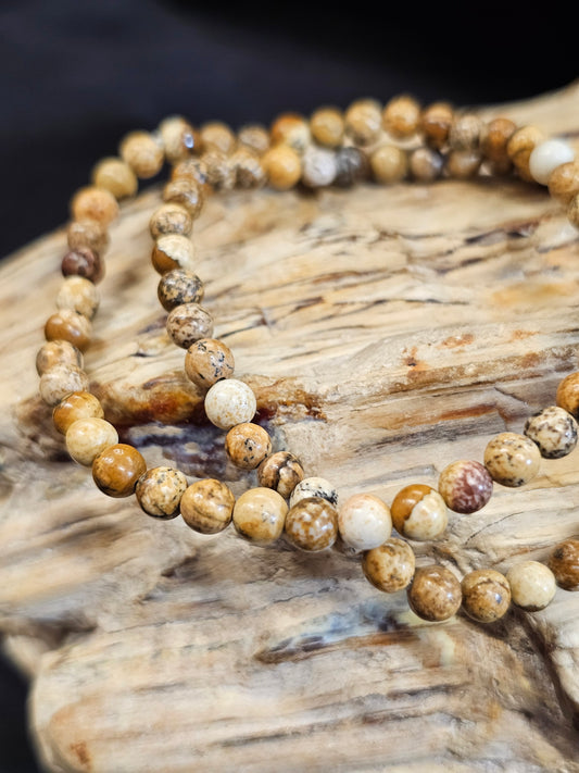 4mm Picture Jasper Bead Bracelet