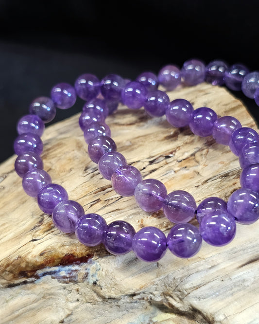 8mm Amethyst Bead Bracelet