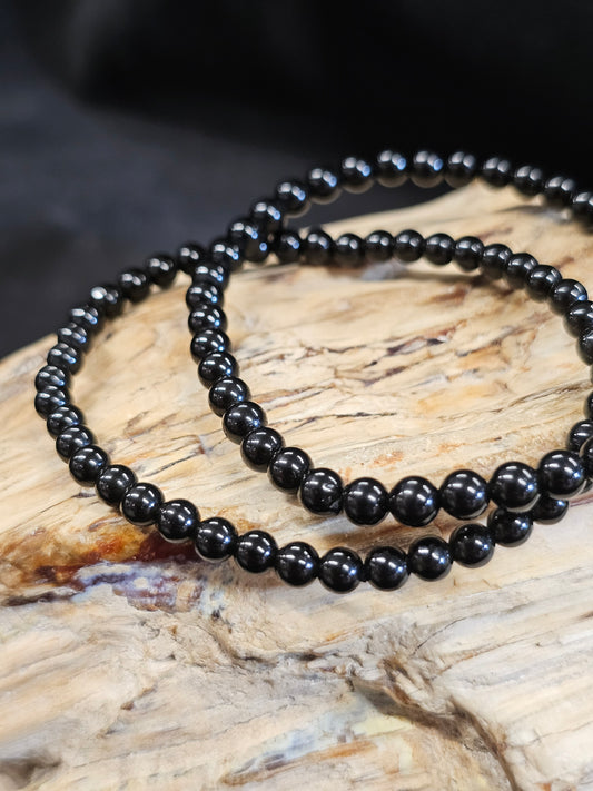 4mm Obsidian Bead Bracelet