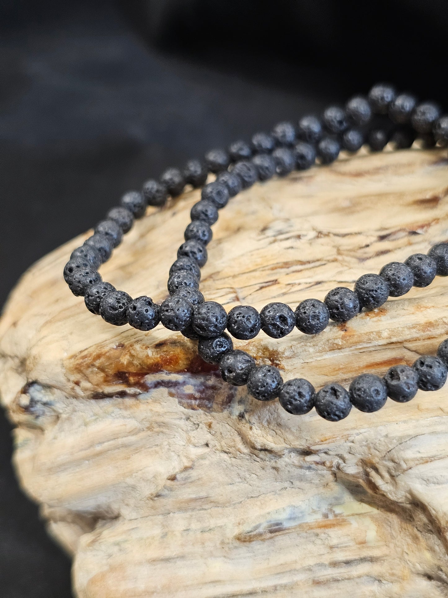 4mm Lava Stone Bead Bracelet