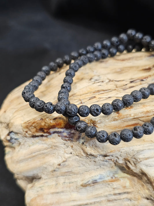 4mm Lava Stone Bead Bracelet