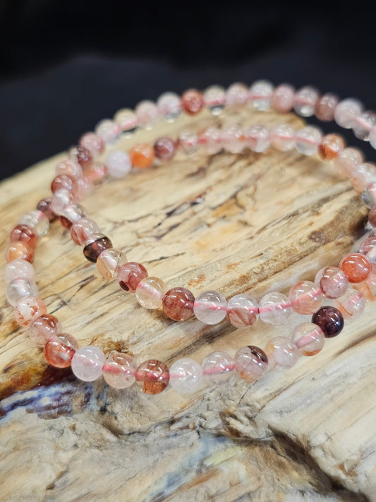 4mm Fire Quartz Bead Bracelet