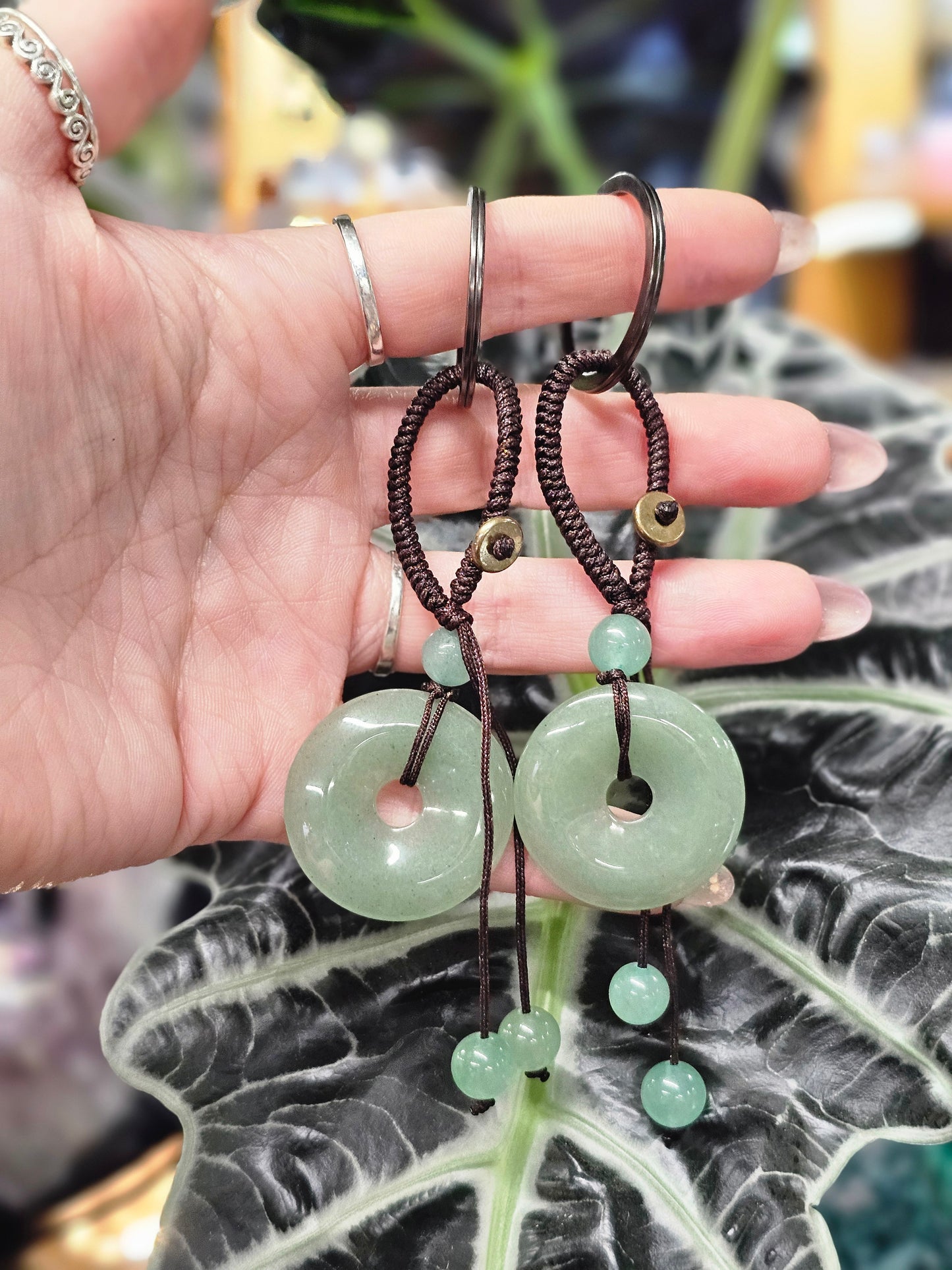 Green Aventurine Pi Stone Keyring