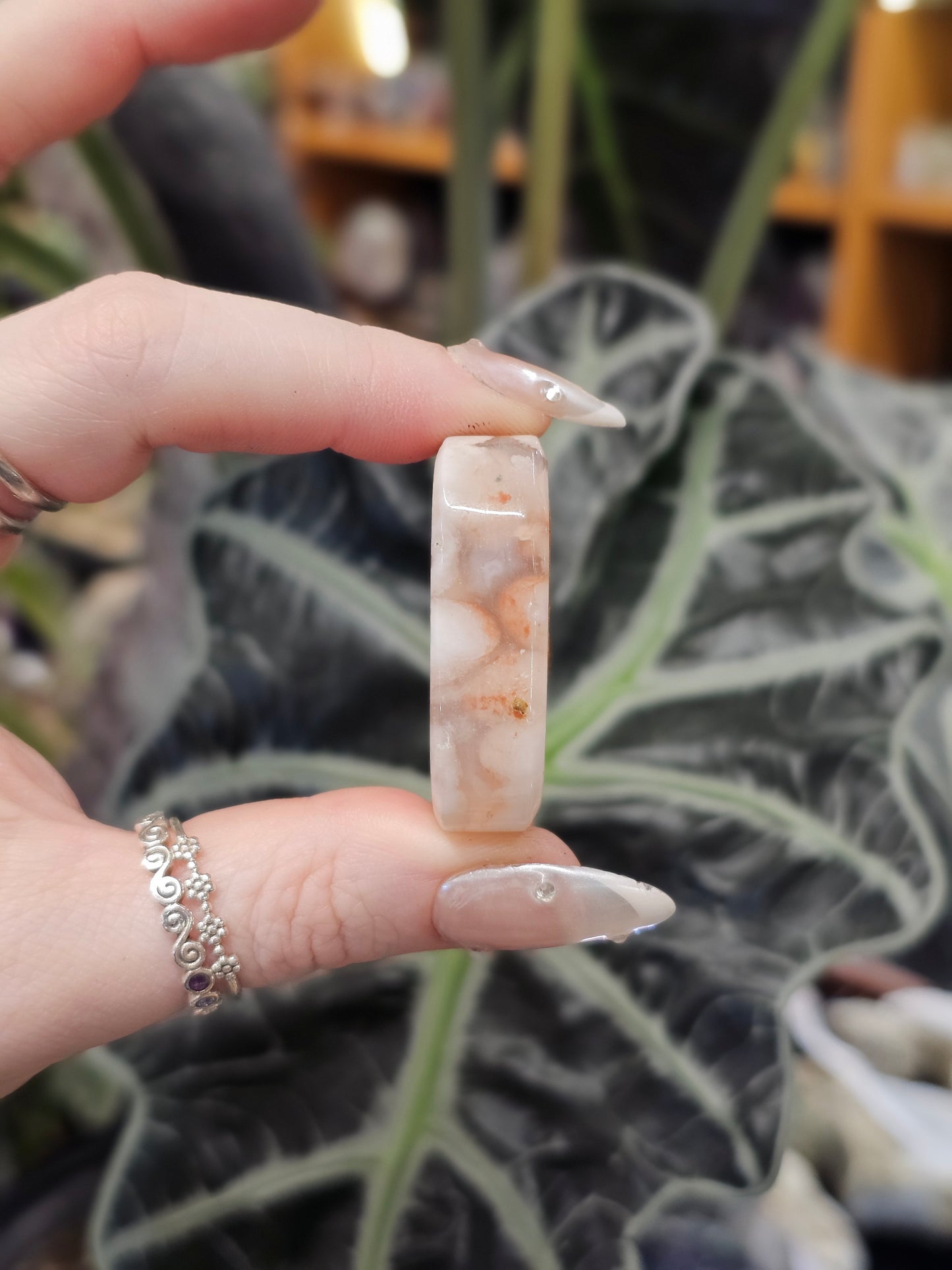 Flower Agate Palmstone #1