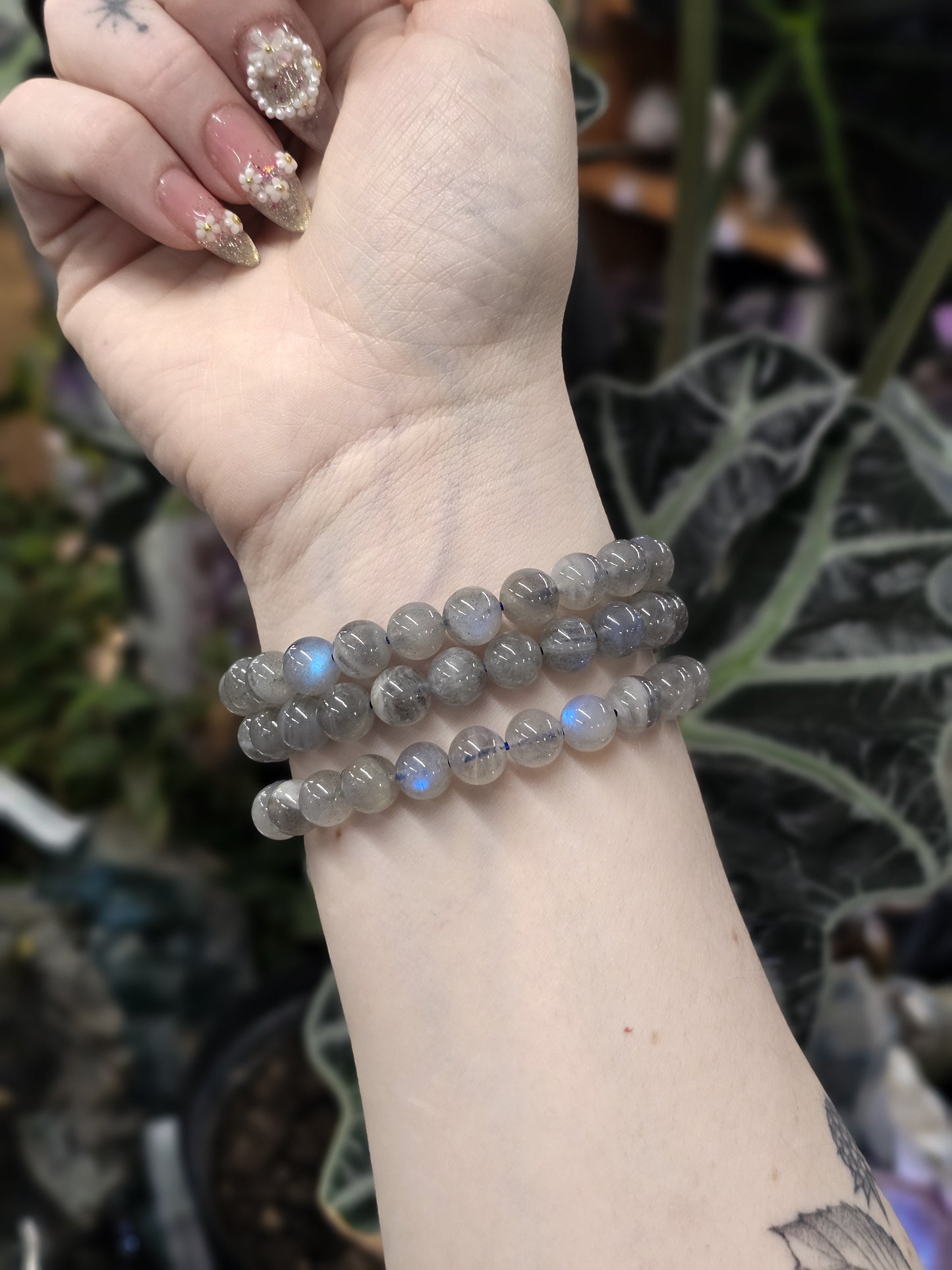 8mm Labradorite Bead Bracelet
