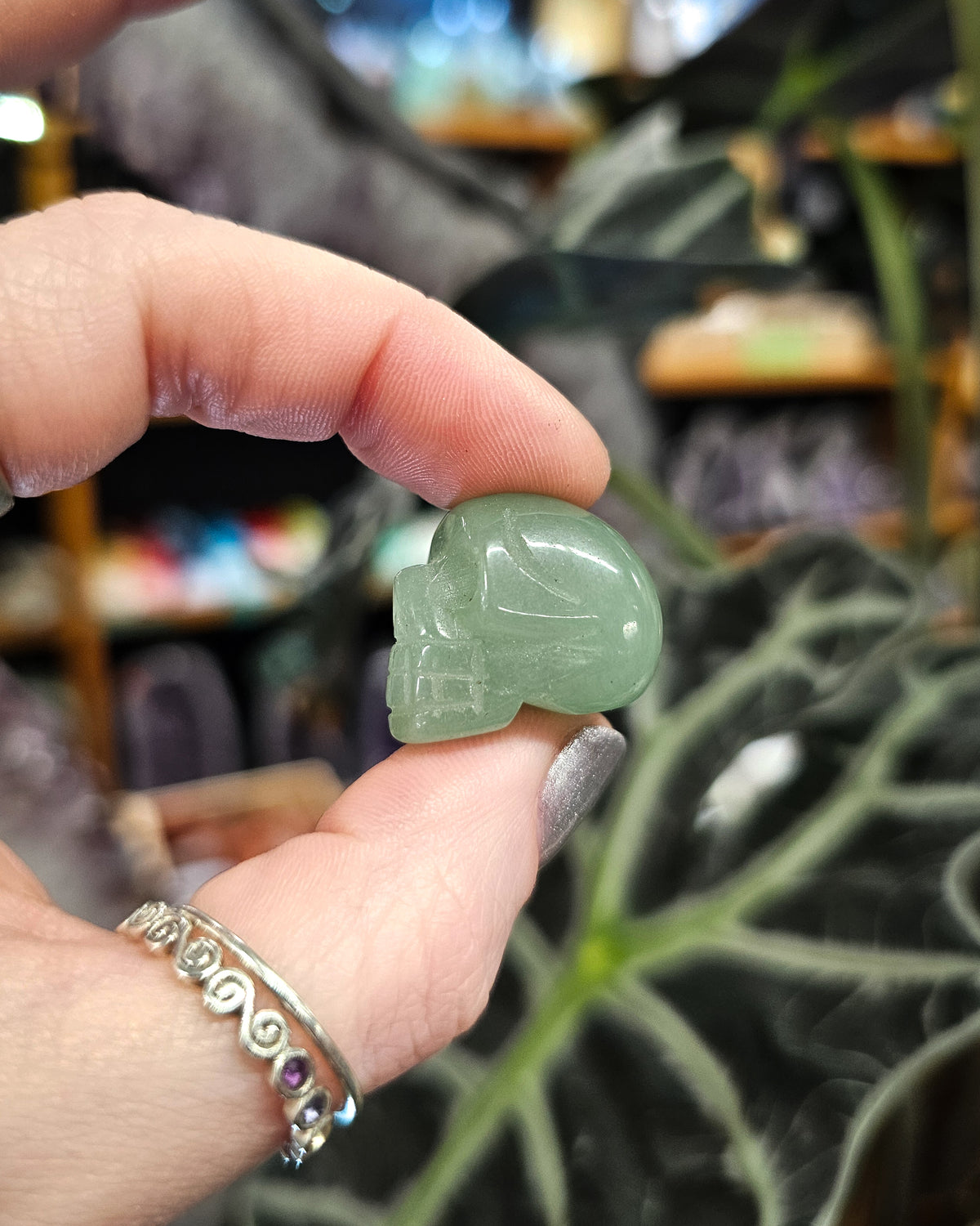 Small Green Aventurine Skull