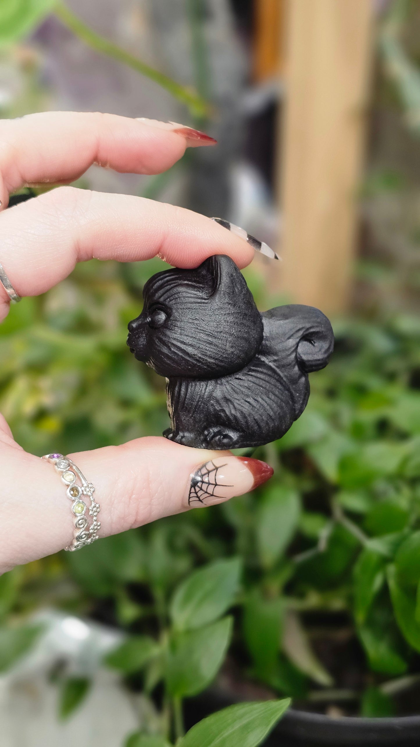 Black Onyx Cat Carving #2