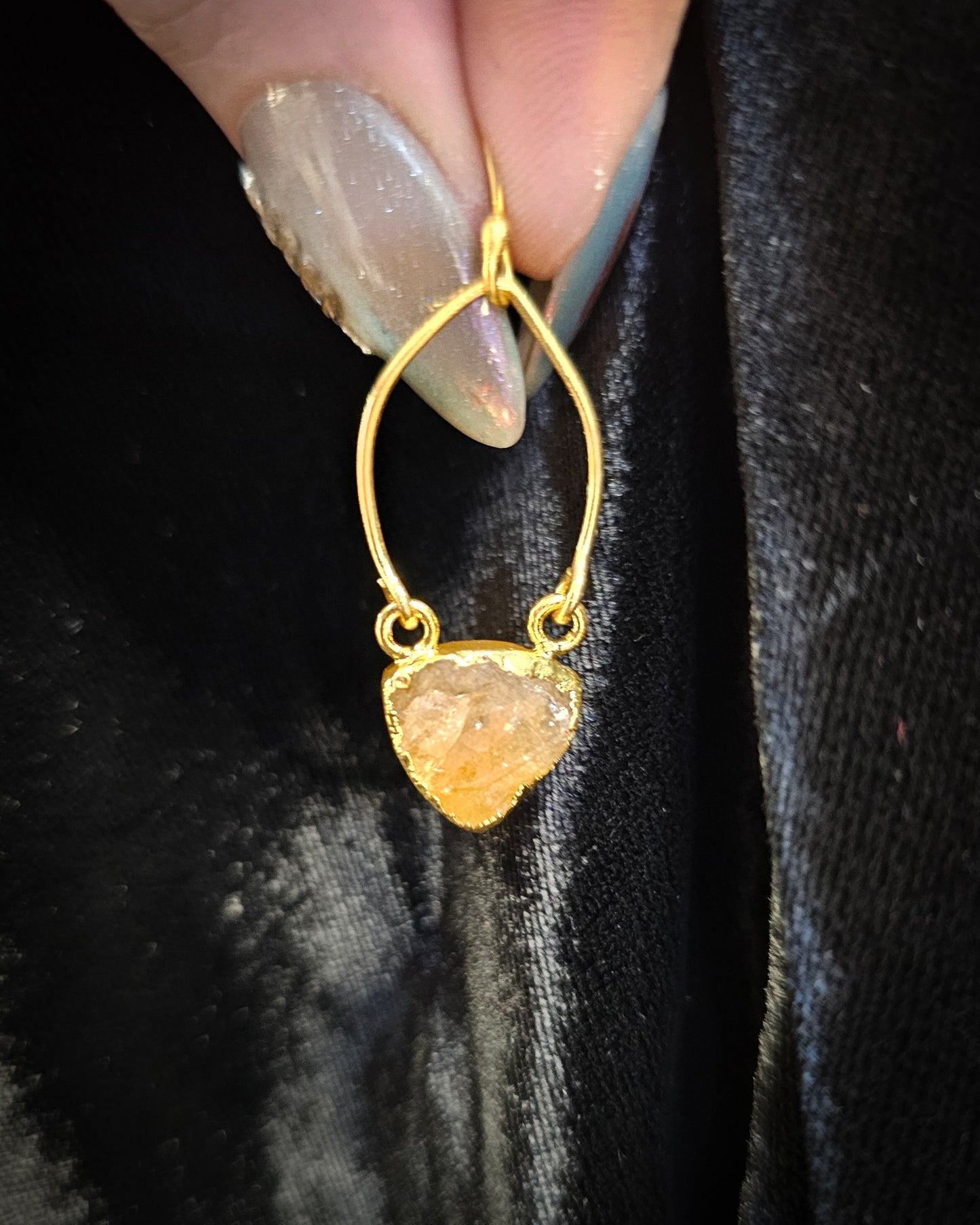 Raw Citrine Drop Earrings