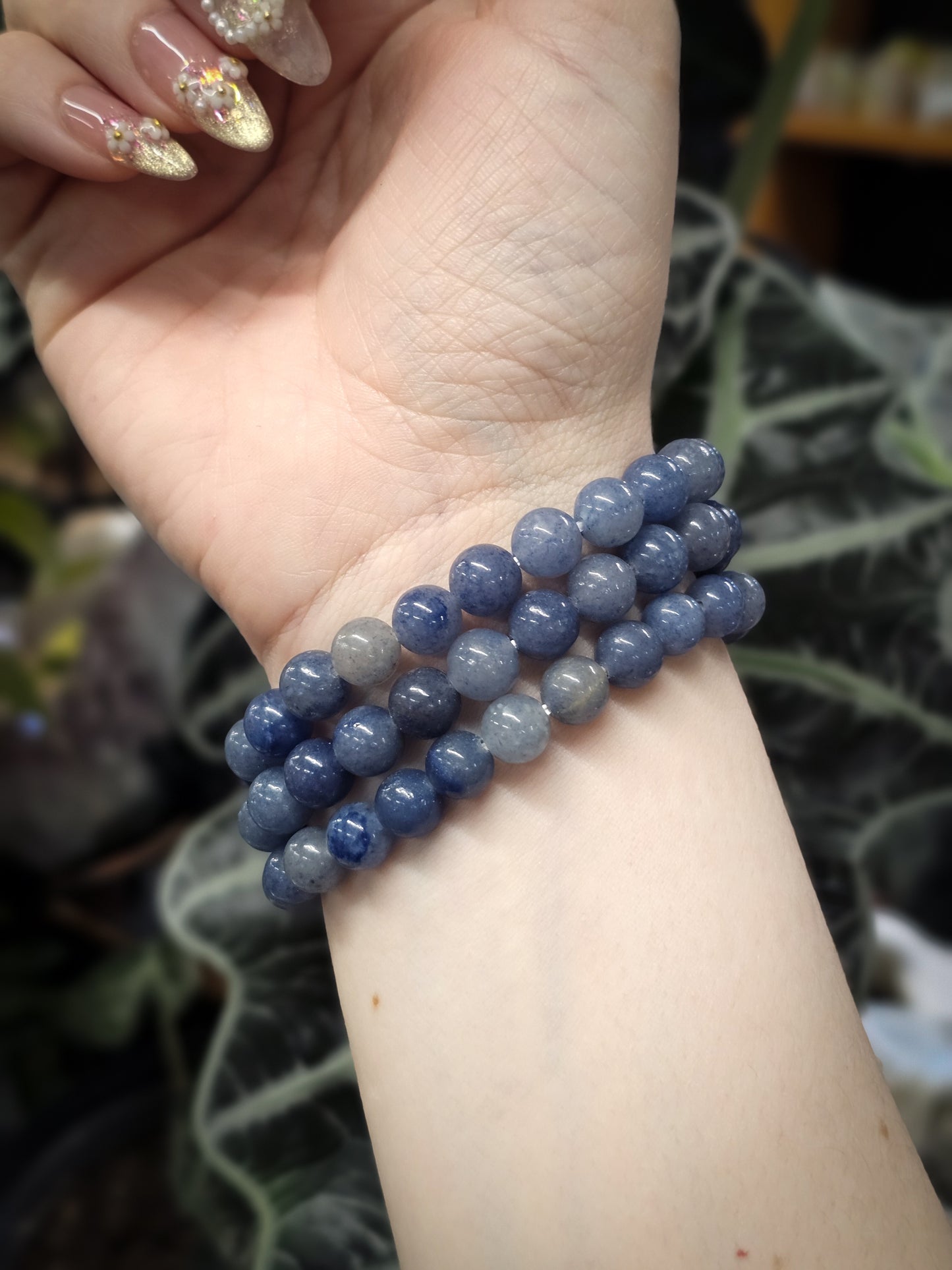8mm Blue Aventurine Bead Bracelet