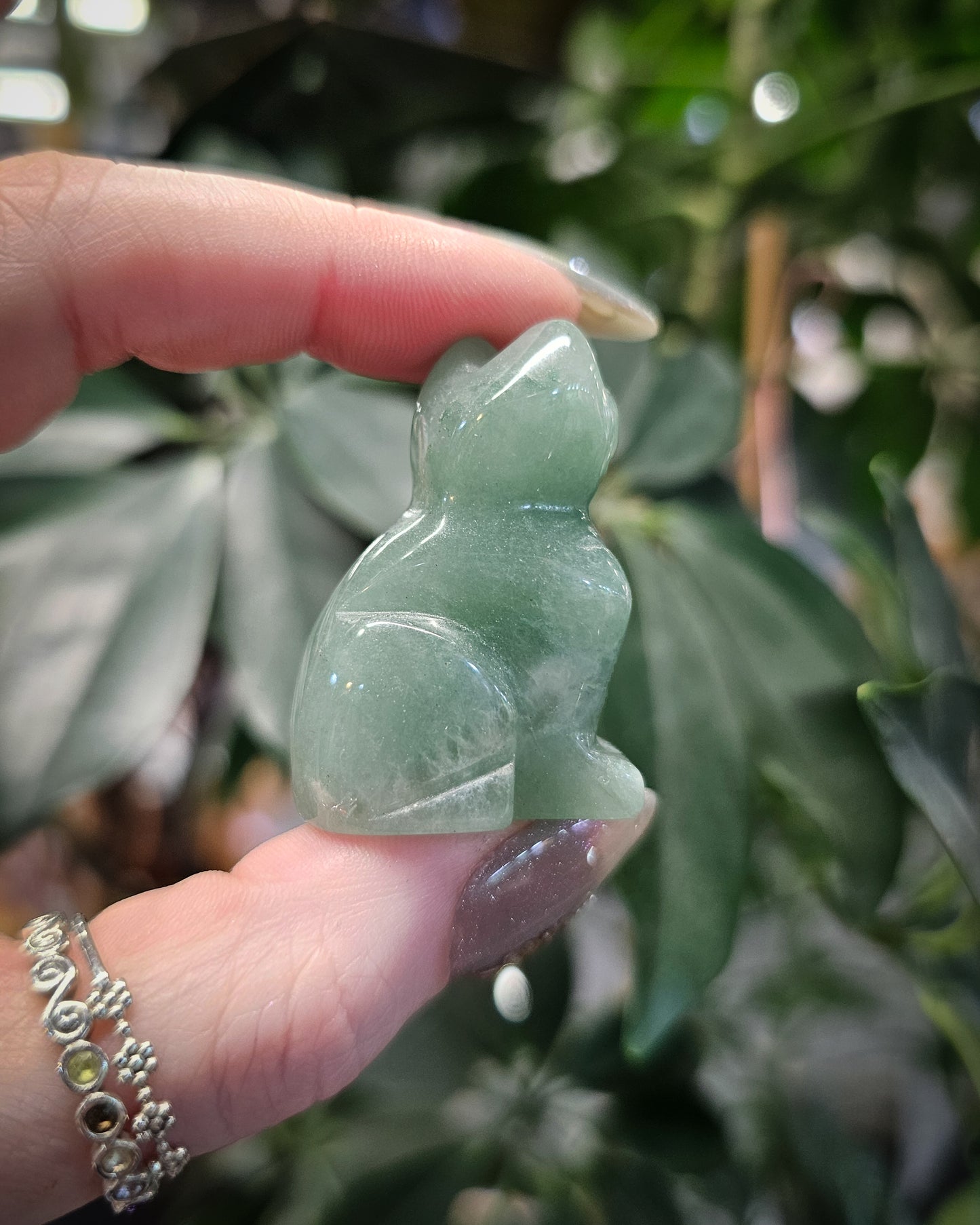 Green Aventurine Cat Carving