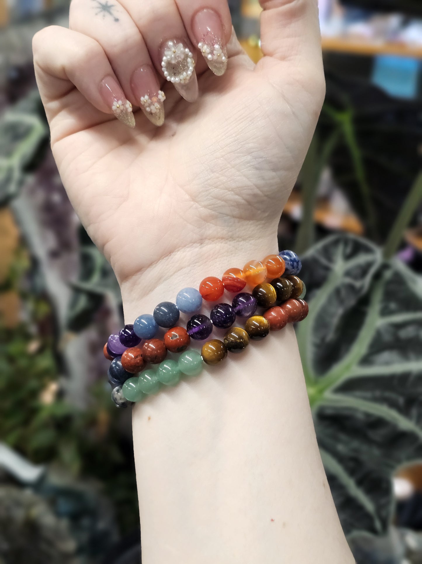 8mm 7 Chakra Bead Bracelet