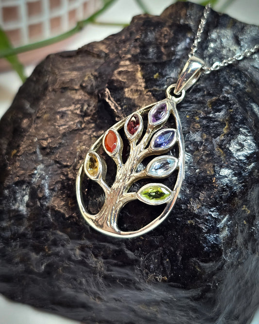 7 Chakras Pendant Tree Design
