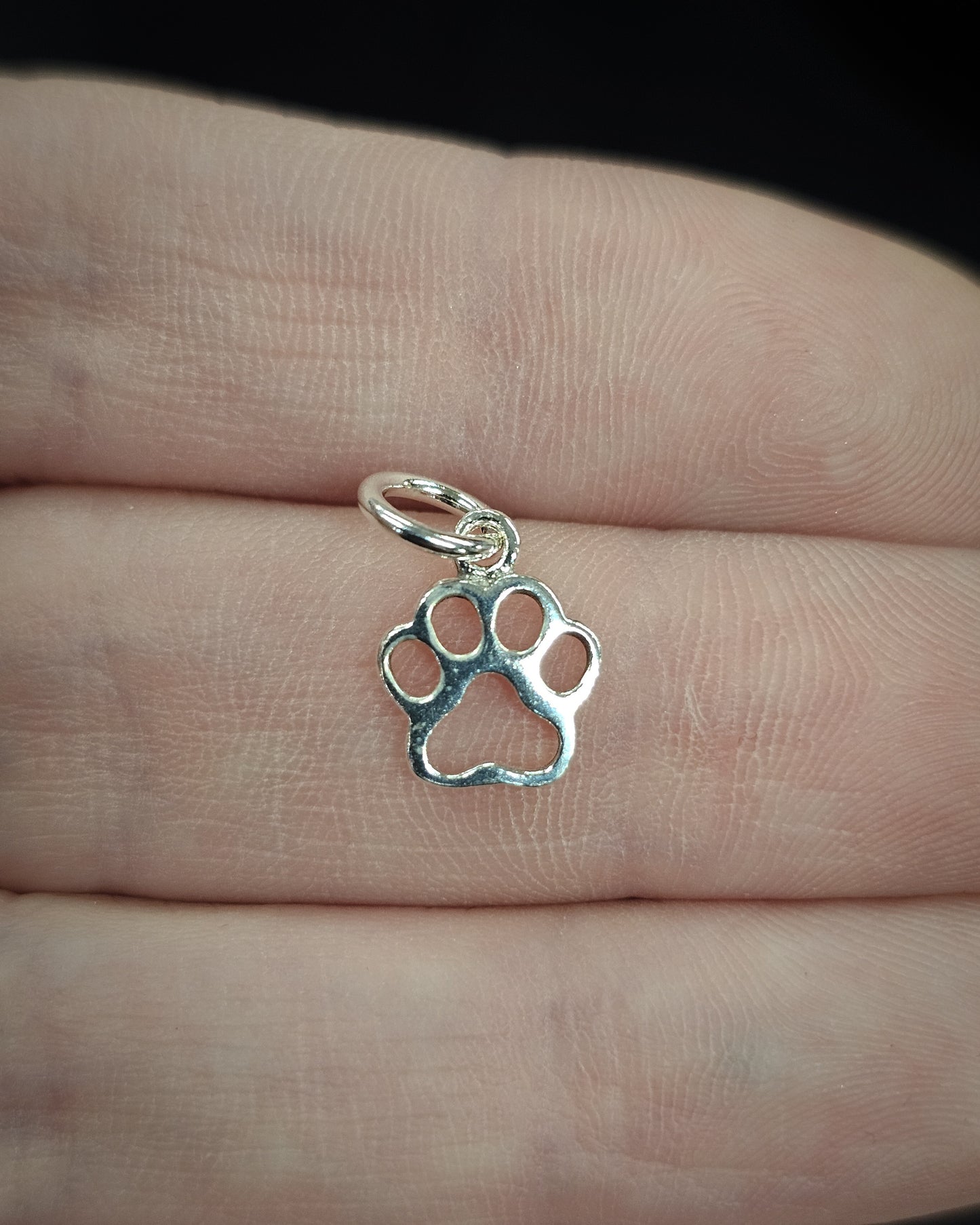 Sterling Silver Paw Print Charm