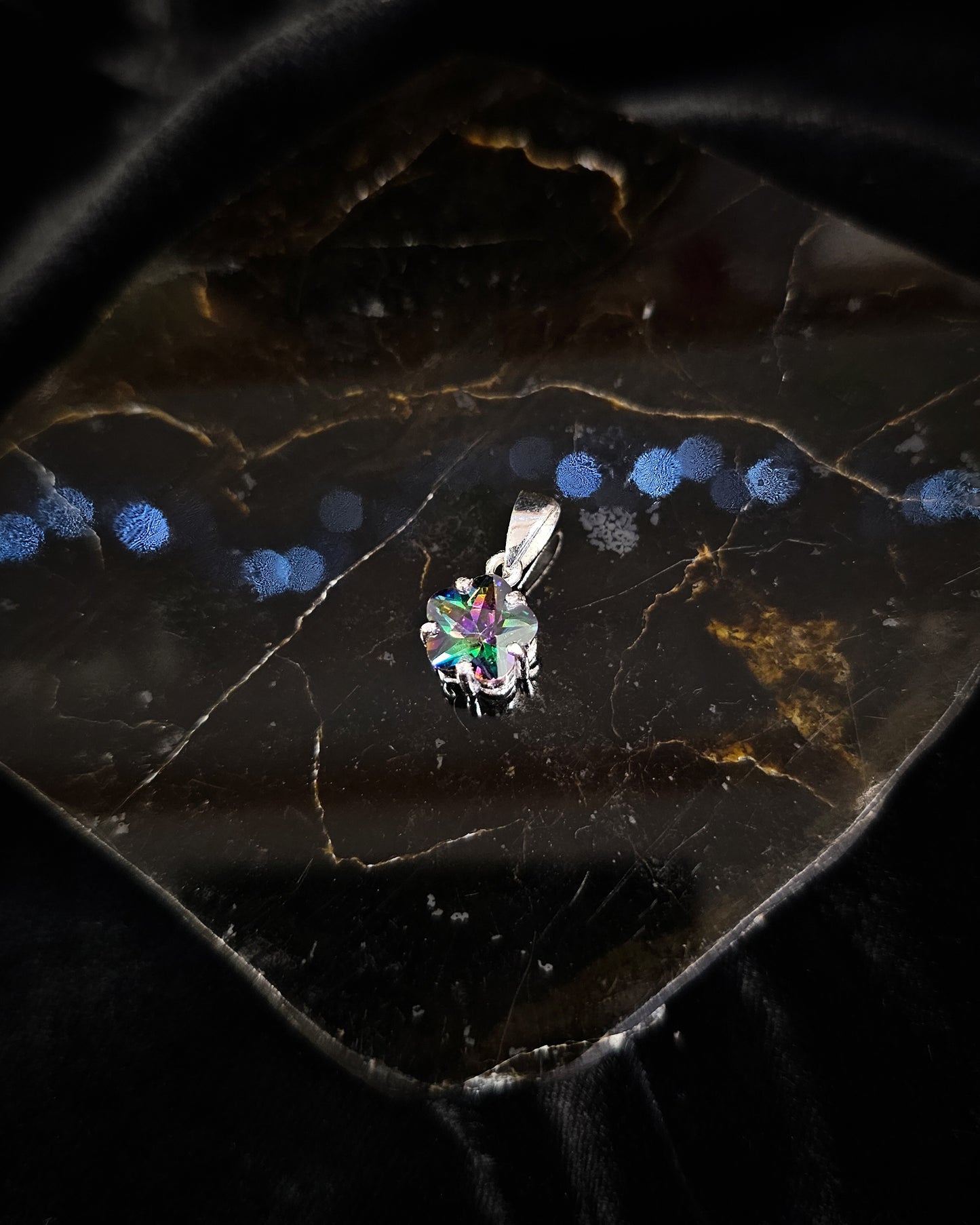 Small Flower Mystic Topaz Pendant