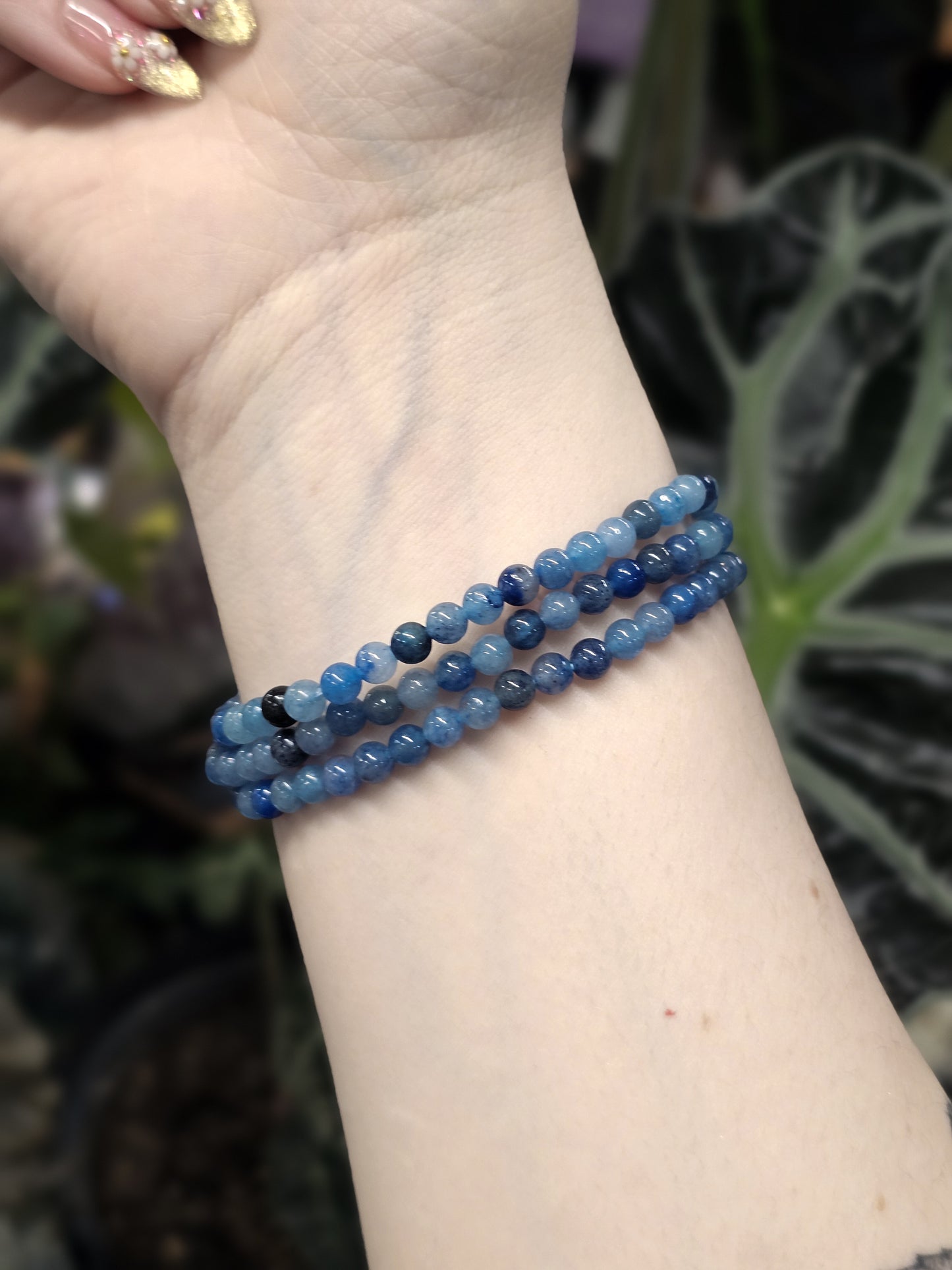 4mm Blue Aventurine Bead Bracelet
