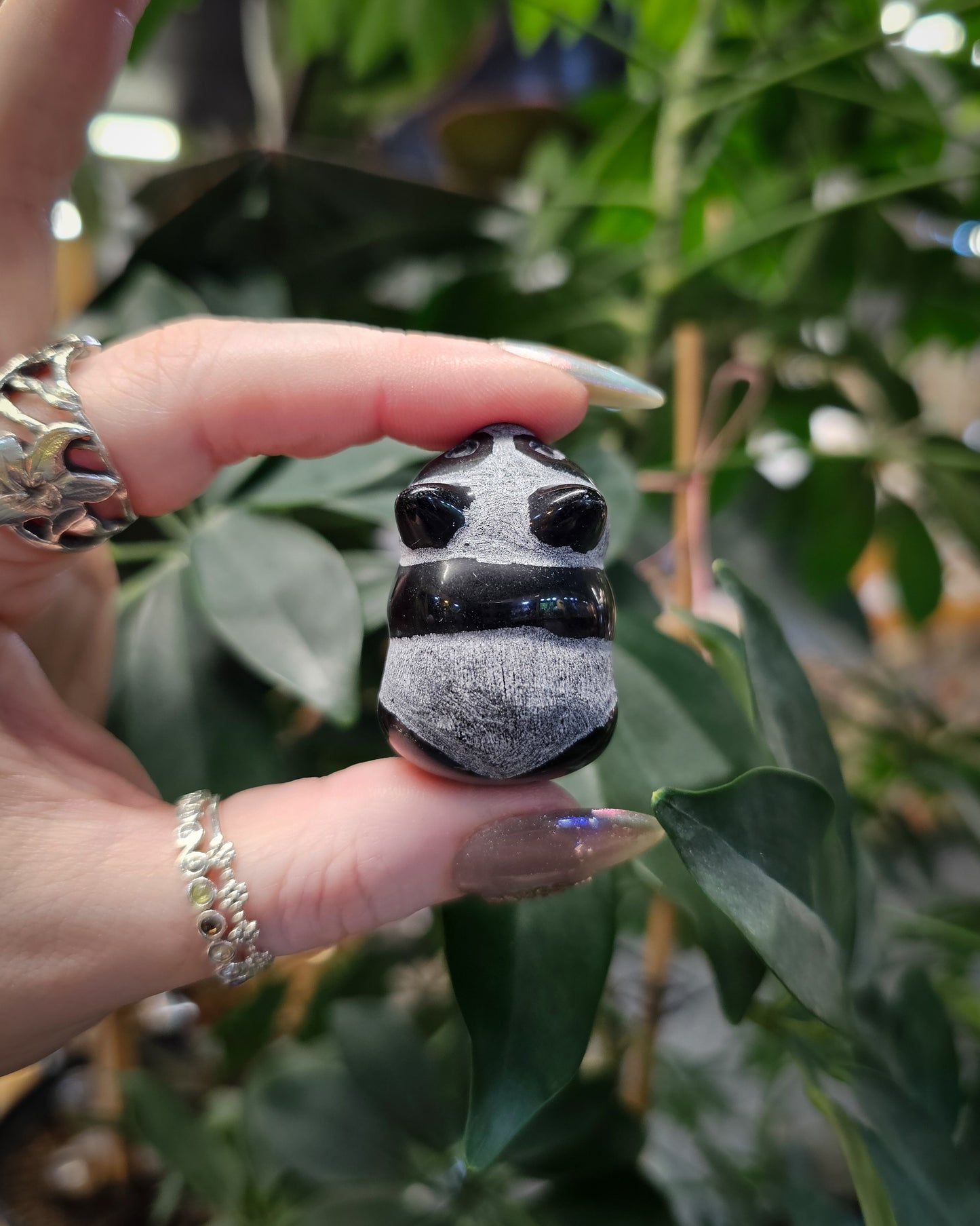 Obsidian Panda Carving